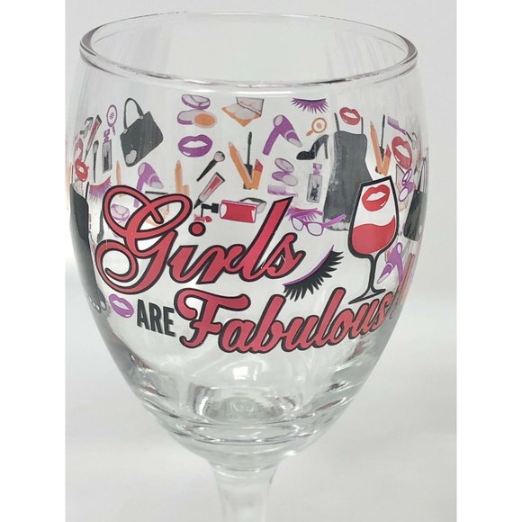Cristar Wine Glasses - Girls Theme!  Girls Are Fabulous Fashion Diva Girls‎ Love - Picture 4 of 6
